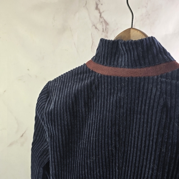 J Crew Blazer Women Large 12 Blue Brown Corduroy 2 Button Jacket Wale - Picture 6 of 13